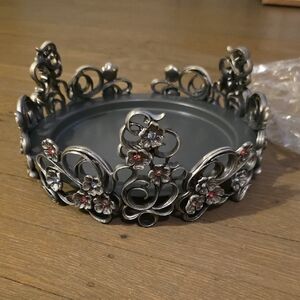 PartyLite Jewel 3 Wick Floral Scrol Metal Candle Holder. Vintage. NEW